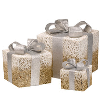 Load image into Gallery viewer, Three Kings Gold Sparkly Faux Gift Boxes Set of 3
