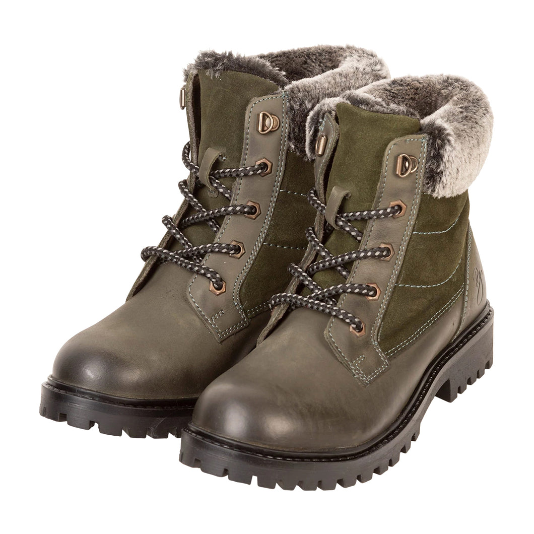 Ladies Fur Topped Hiking Boots