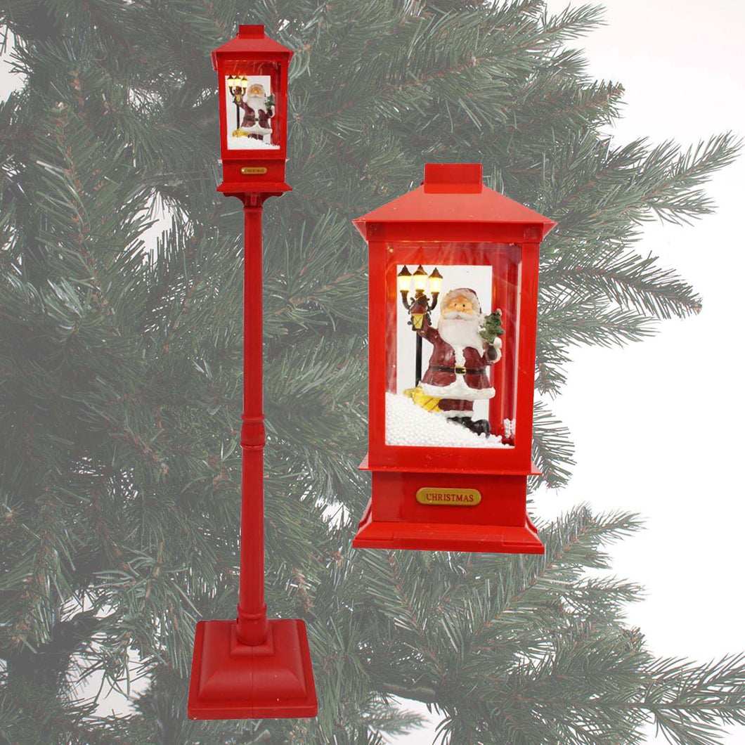 Christmas Musical Lamppost White And Red