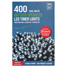 Load image into Gallery viewer, Festive Magic 400 LED Cool White Battery Operated Lights
