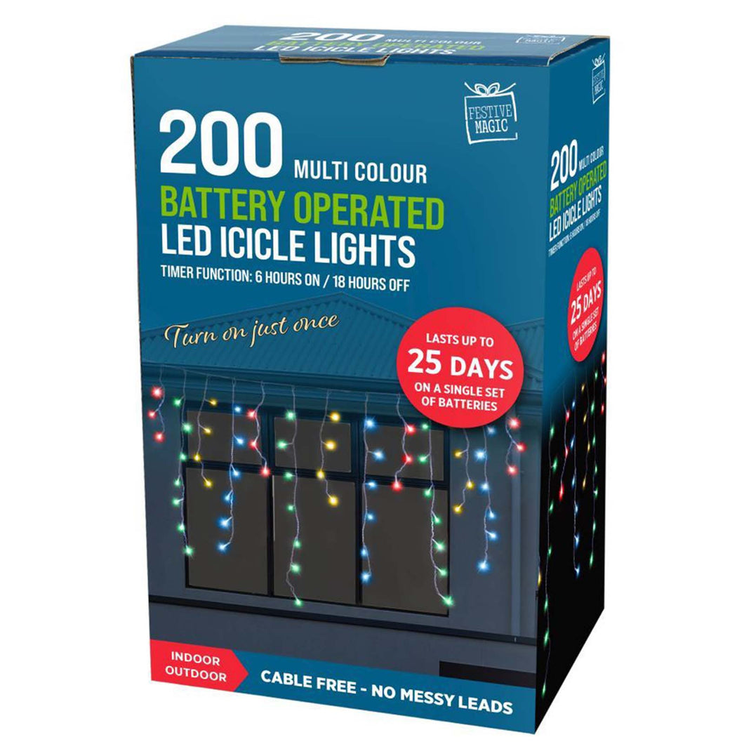 Multicoloured LED Icicle Lights