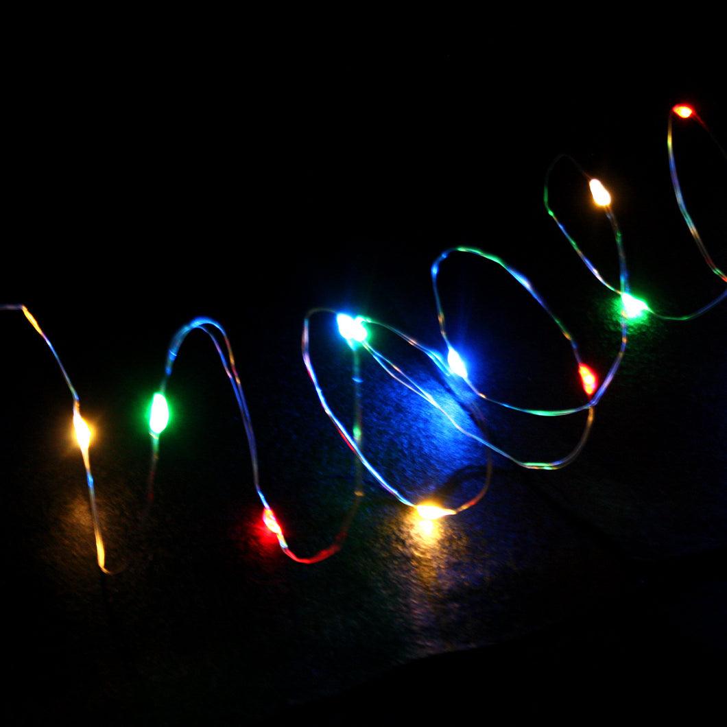 Festive Magic 3m Multicoloured Battery Operated LED Wire Pin Lights