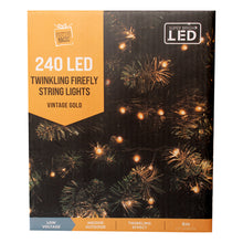 Load image into Gallery viewer, Festive Magic 240 Vintage Gold Firefly LED String Lights
