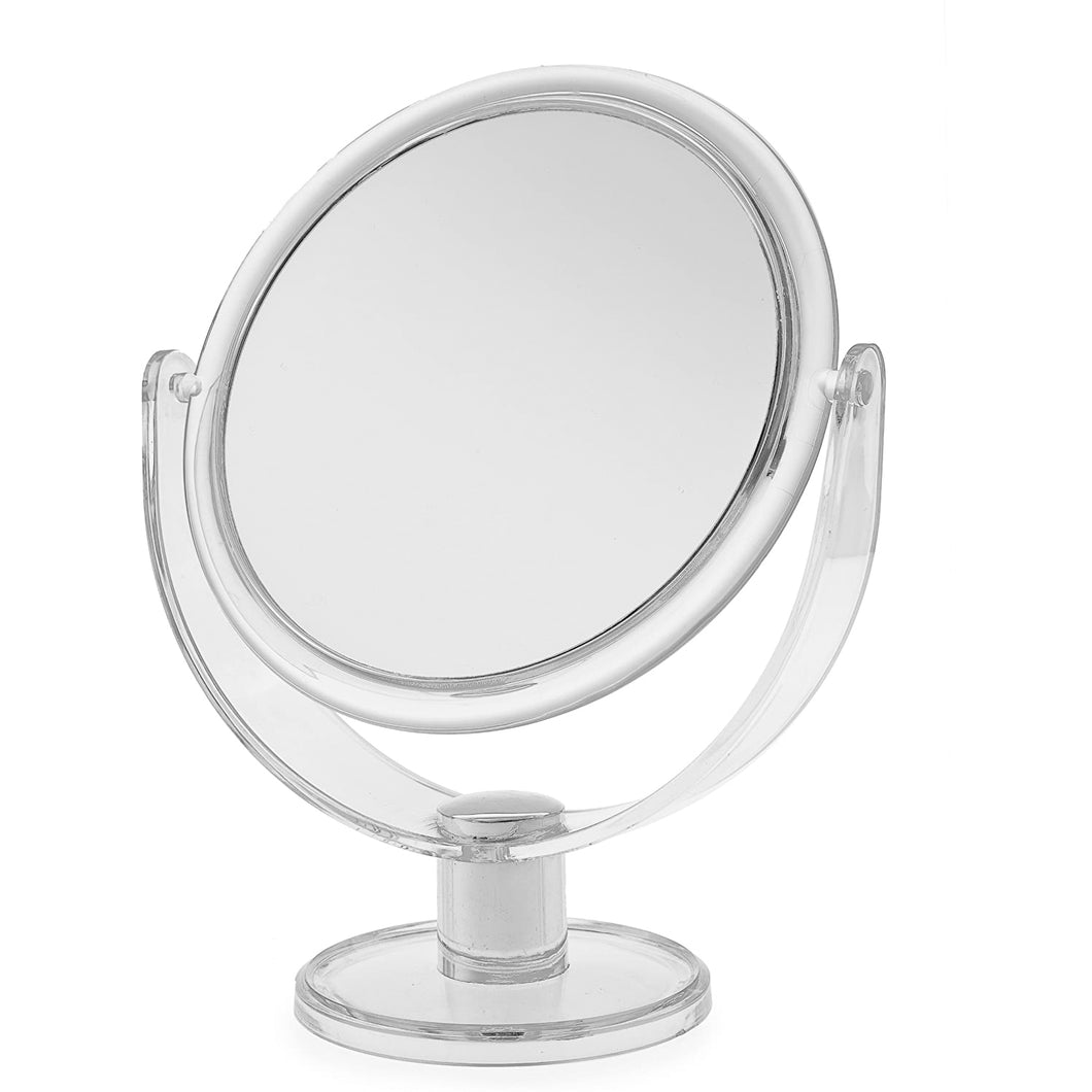 Blue Canyon Round Plastic Standing Makeup Mirror