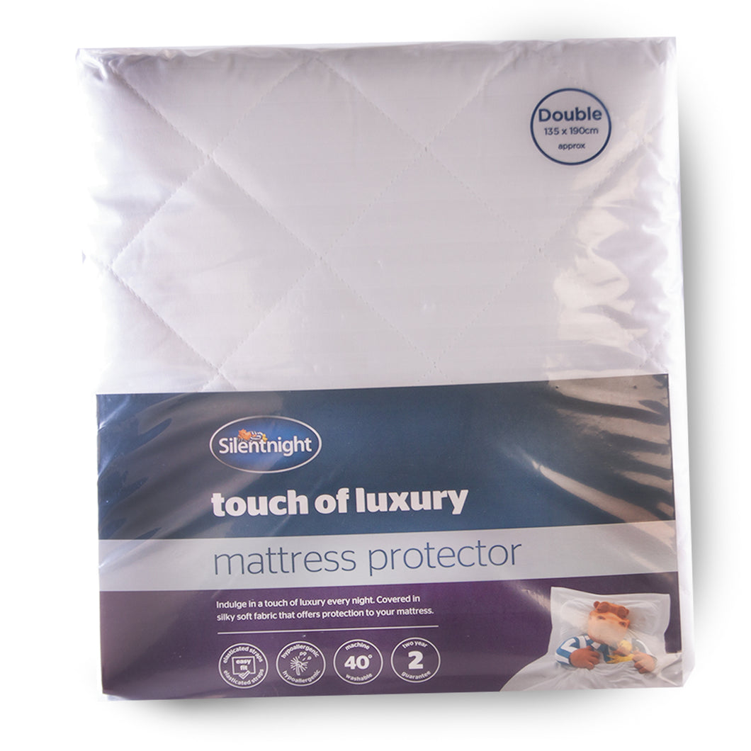 Silentnight Touch of Luxury Mattress Protector Double Bed White