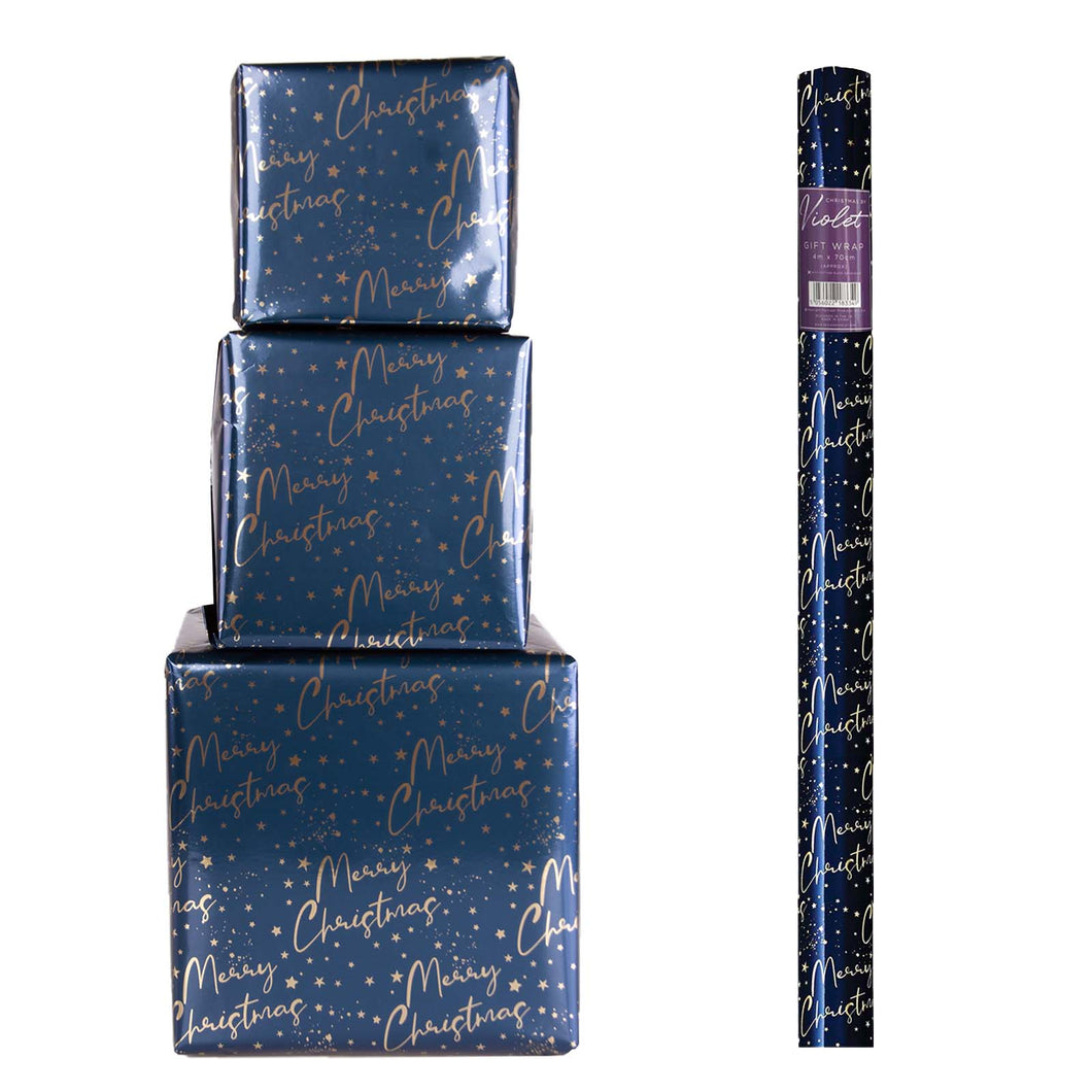 Christmas By Violet  Midnight Gift Wrap 4m