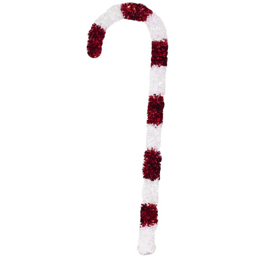 Tinsel Hanging Candy Cane 1.3m