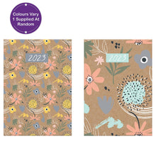 Load image into Gallery viewer, A5 2023 Kraft Flower Diary
