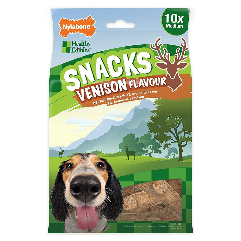 Nylabone Dog Treats Venison Flavour 10-Pieces For Dogs Up To 16 kg