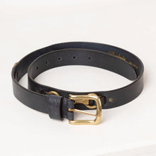 Load image into Gallery viewer, Navy Snaffle Leather Belt
