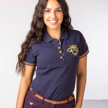 Load image into Gallery viewer, Navy Blue Polo Shirt With Riding Crest
