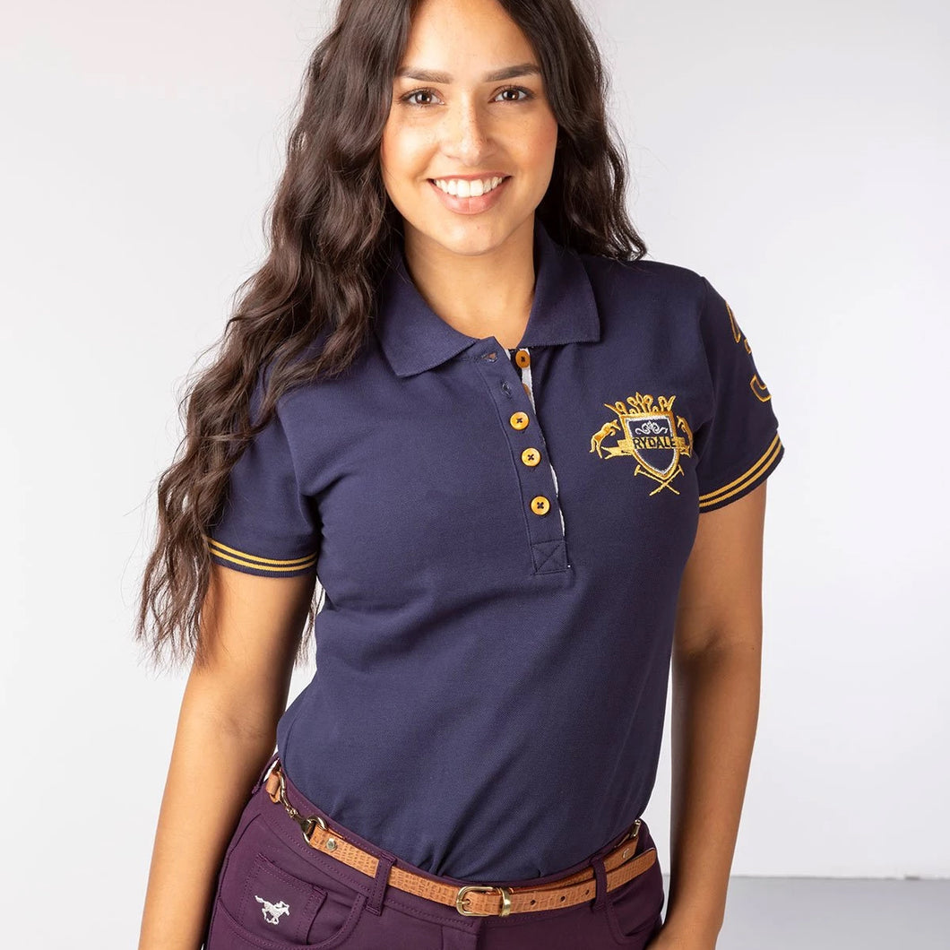Navy Blue Polo Shirt With Riding Crest