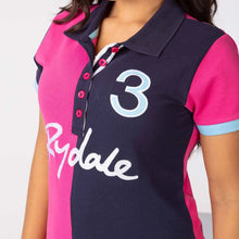 Load image into Gallery viewer, Womens Two Tone Polo Shirt Navy And Pink