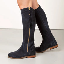Load image into Gallery viewer, Navy Leather Riding Boots
