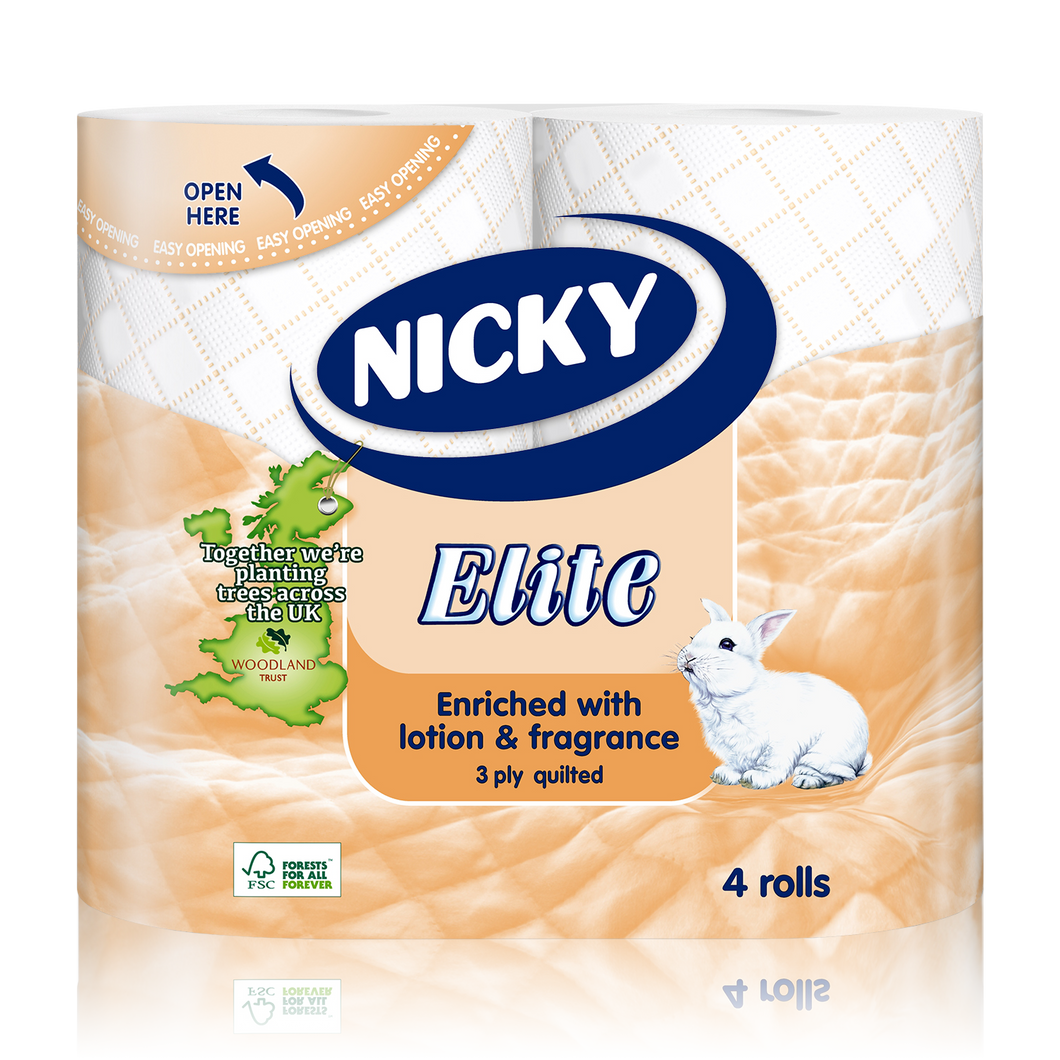 Peach Quilted Toilet Roll 4 Pack Nicky Elite