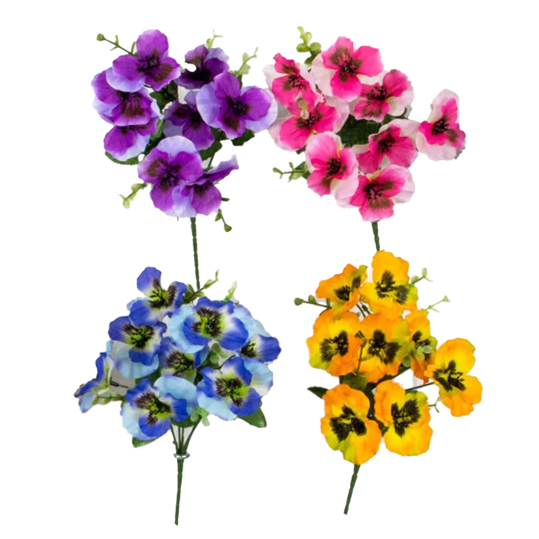 Artificial Pansy Bush Assorted