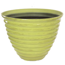 Load image into Gallery viewer, Green Jem Green Ribbed Glazed Planters
