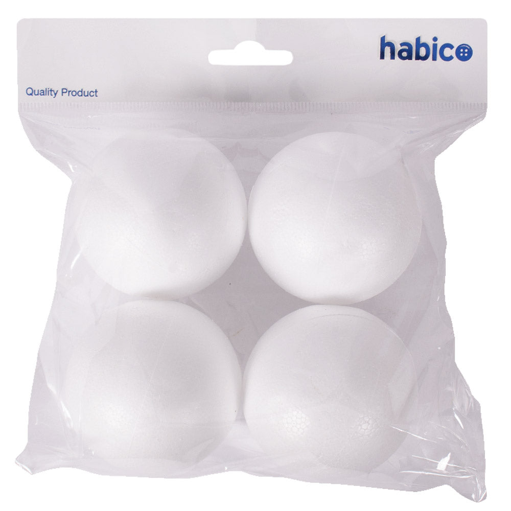 Habico Polystyrene Balls 6cm (4 Pack)
