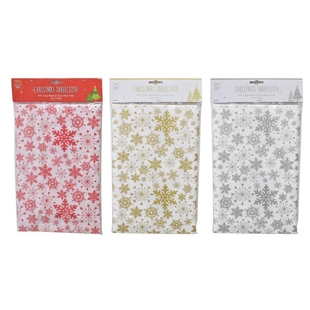 Snowflakes Tablecloth 132x178cm Assorted