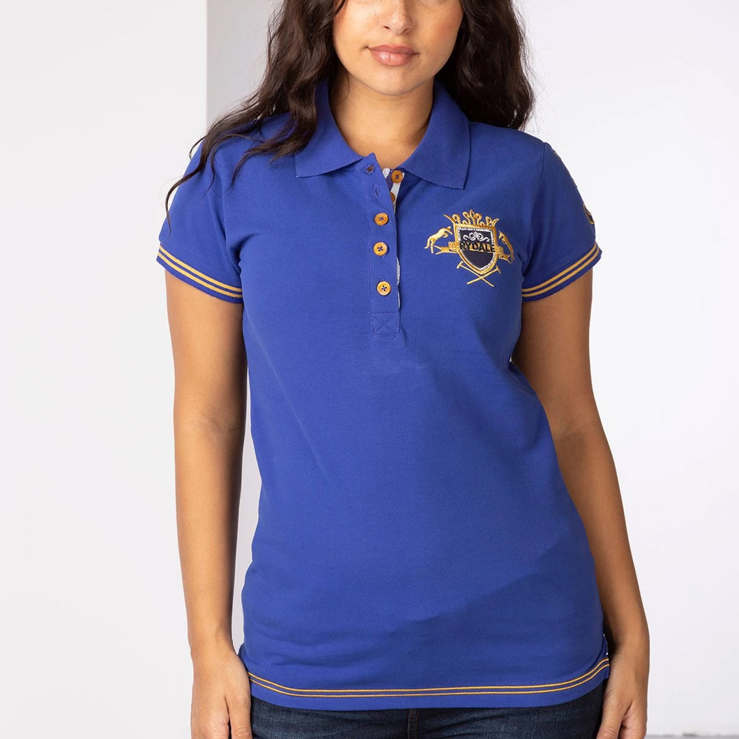 Royal Blue Ladies Polo Shirt With Equestrian Crest