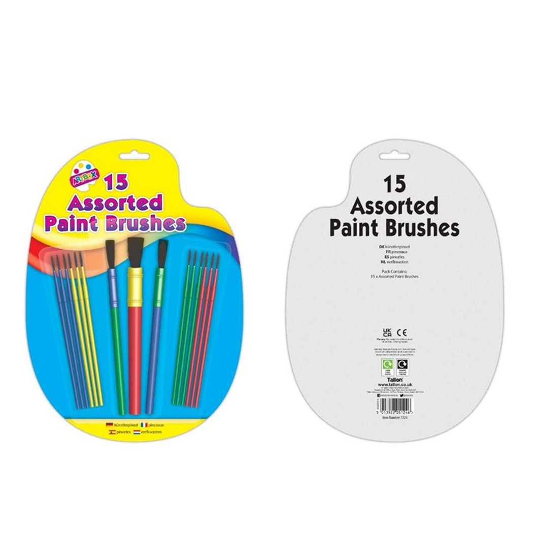 15 Paint Brushes Assorted