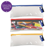 Load image into Gallery viewer, Just Stationery Clear Pencil Case 20cm Assorted