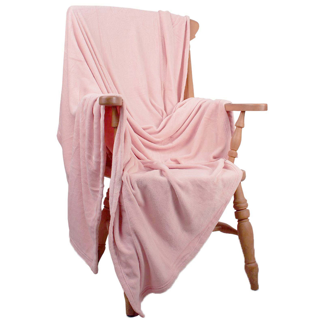 Pink Soft Fleece Snuggle Throw 150x180cm