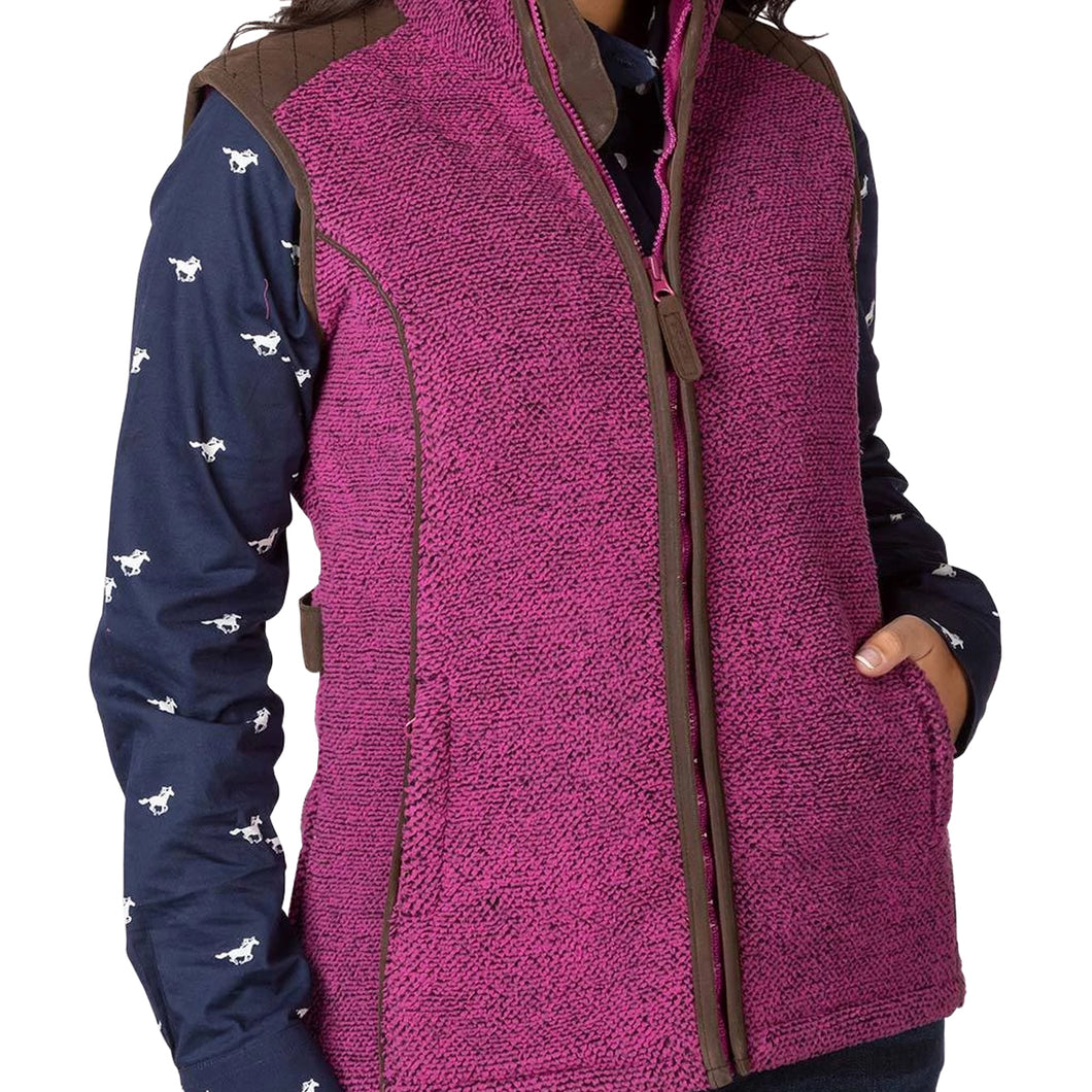 Bright Pink Rydale Fleece Gilet for Ladies