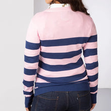 Load image into Gallery viewer, Rydale Womens Knitted Sweater - Navy &amp; Pink
