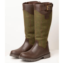 Load image into Gallery viewer, Middleham Tweed Pannel Country Boots Green Check