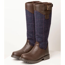 Load image into Gallery viewer, Middleham Tweed Pannel Country Boots Navy Check