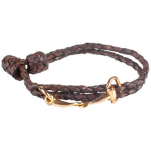 Load image into Gallery viewer, Rydale Leather Plaited Bracelet With Snaffle Embellishment - Brown