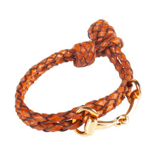 Load image into Gallery viewer, Rydale Leather Plaited Bracelet With Snaffle Embellishment - Tan