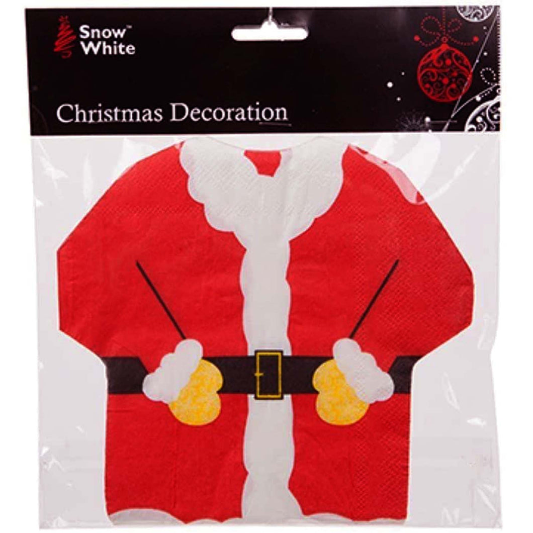 Napkins with Santa's coat and gloves printed on them