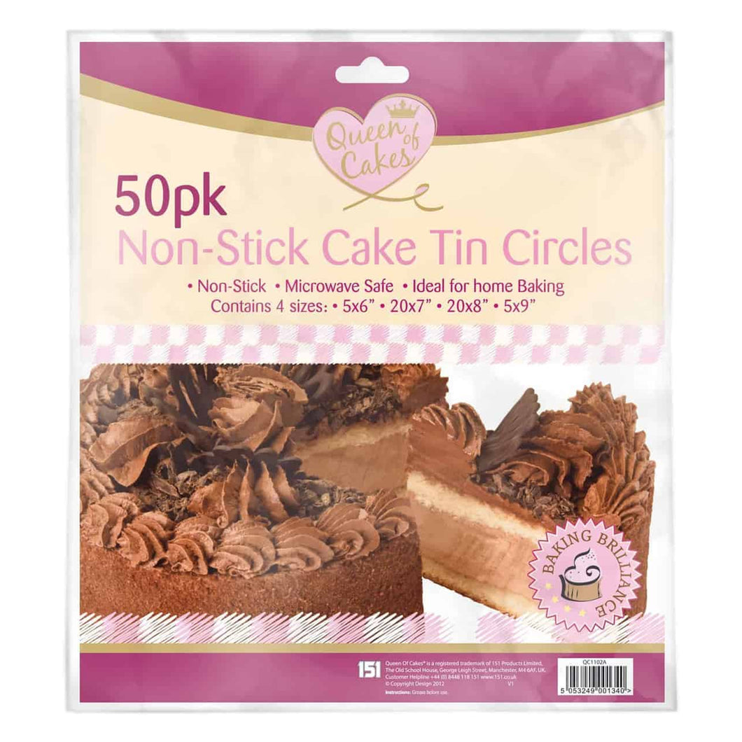 Cake Tin Baking Paper Circles 50pk