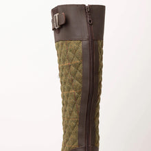 Load image into Gallery viewer, Olive Check Full Zip Leather Boot