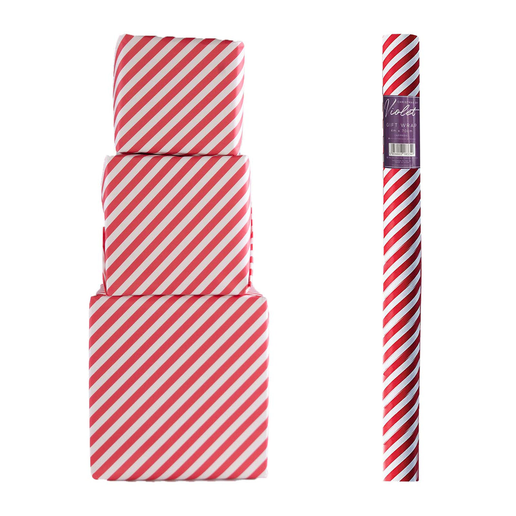 Christmas By Violet Striped Gift Wrap