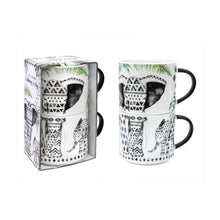 Load image into Gallery viewer, Elephant Stackable Mugs 2 Pack
