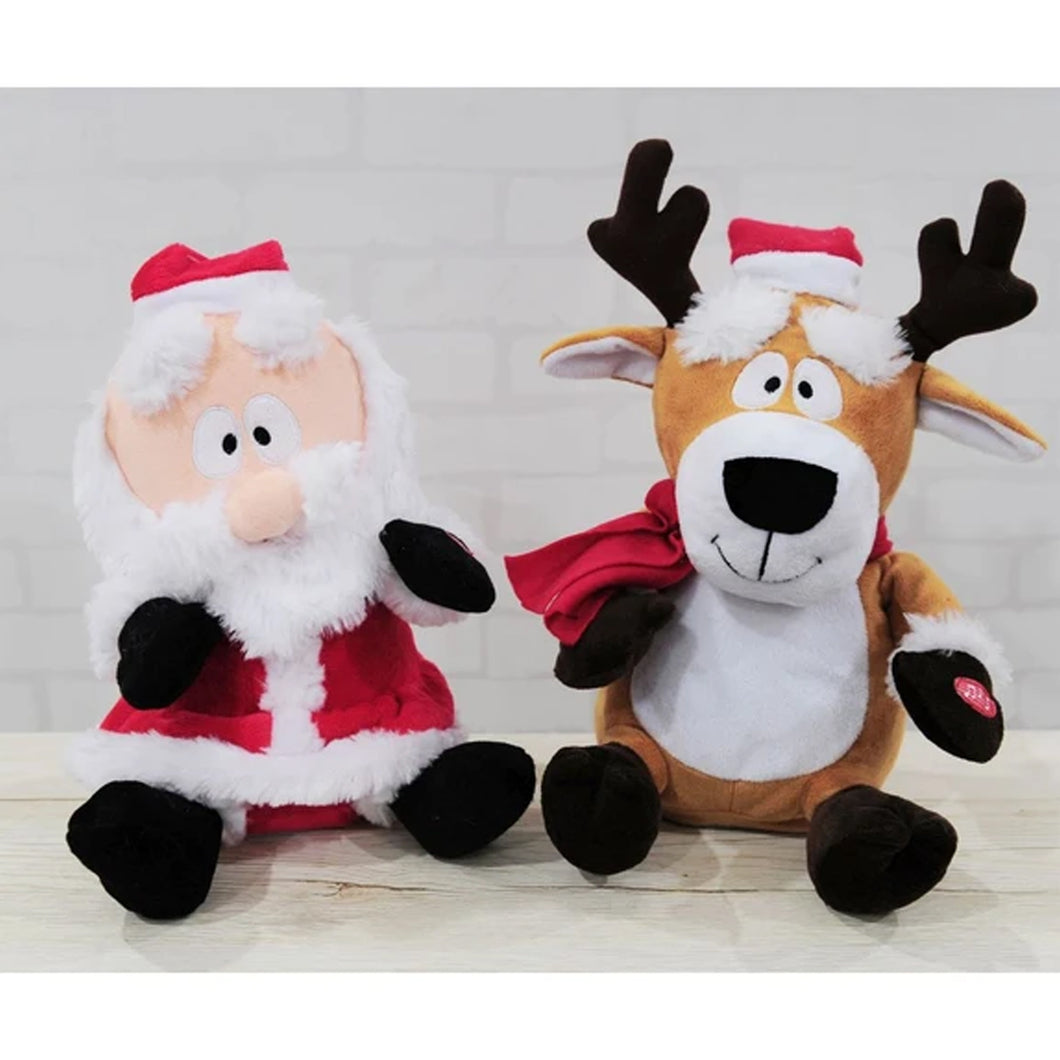 Plush Eyebrow Dancing Christmas Deer Toy