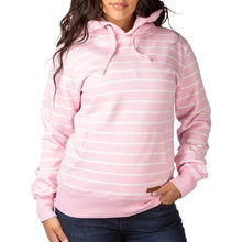 Load image into Gallery viewer, Pink &amp; White Stripe Classic Over Head Hoody For Women
