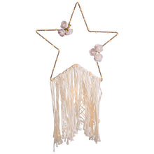 Load image into Gallery viewer, Craft example of using the macrame cotton to decorate a wire star wreath
