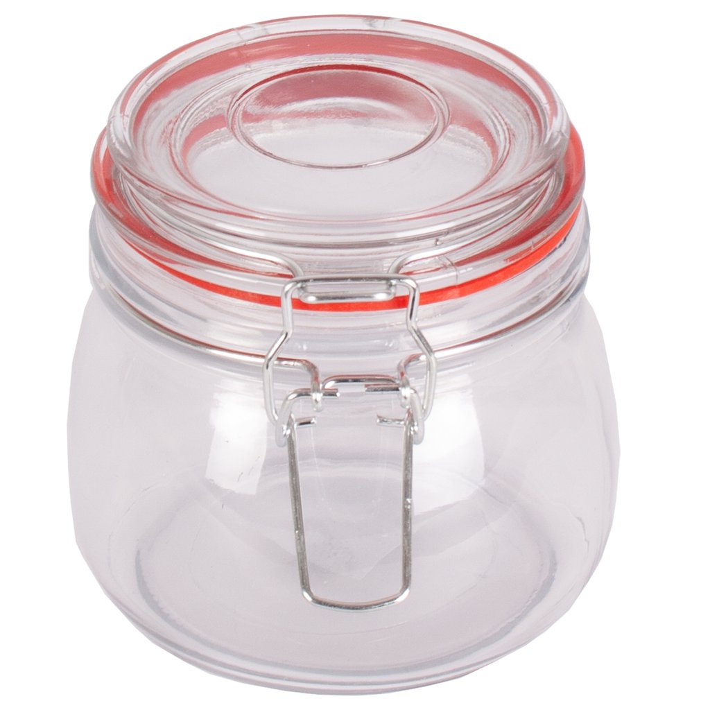 Glass Storage Jar & Clip Lid Small 6 Pack