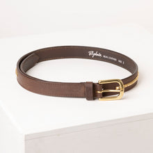 Load image into Gallery viewer, Rydale Womens Brown Leather Belt With Golden Studs
