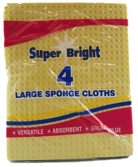 Super Bright Sponge Cloth 4pk