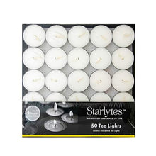 Load image into Gallery viewer, Starlytes Unscented Tea Lights 50 Pack
