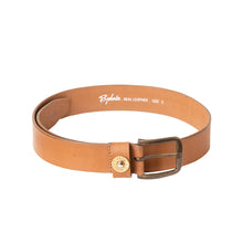 Load image into Gallery viewer, Mens Tan Leather Belt With Shotgun Cartridge Embellishment