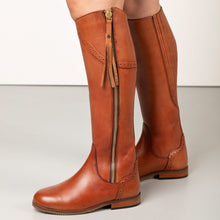 Load image into Gallery viewer, Ladies Spanish Riding Boots Tan Leather
