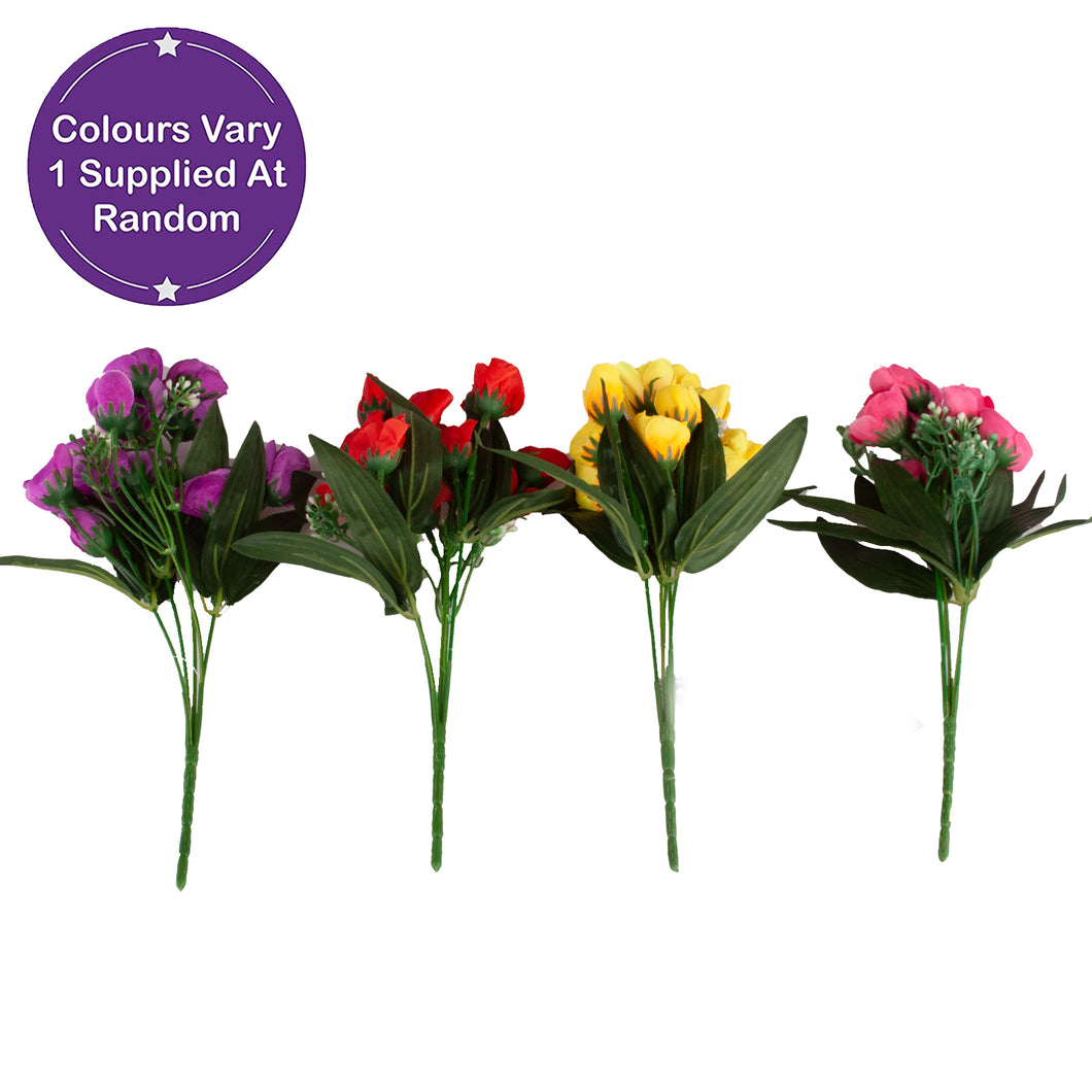 Faux Rose Bud Bunch Assorted 35cm