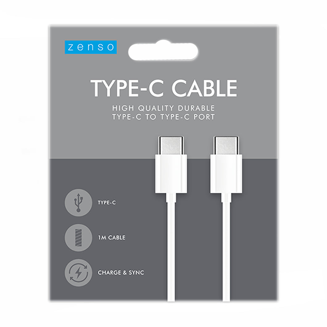 Zenso White Charge Cable 1m Type C-c