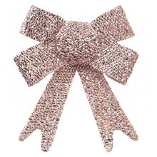 Load image into Gallery viewer, Tinsel Bow 3Pk 10cm - Rose Gold
